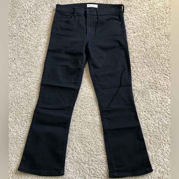 GAP Denim - Gap Crop Flare High Rise Jean, black, size 27R, inseam 25”.